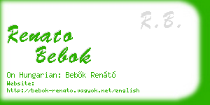 renato bebok business card